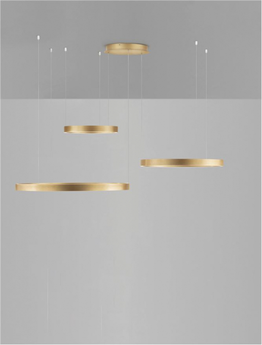 Lustra Nova Luce ELOW EN 9345653 LED 181W 3000K 8891lm Brushed Gold Aluminium & Silicone  Triac Dimmable IP20 [5]