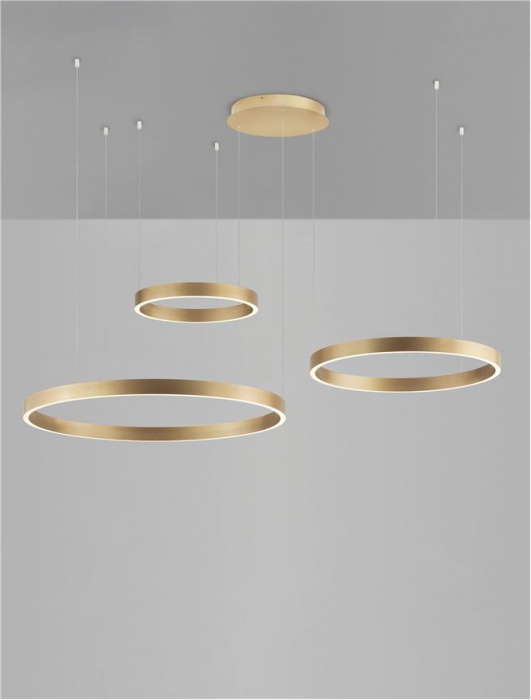 Lustra Nova Luce ELOW EN 9345653 LED 181W 3000K 8891lm Brushed Gold Aluminium & Silicone  Triac Dimmable IP20 [4]