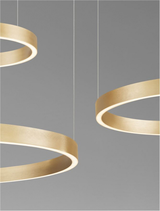 Lustra Nova Luce ELOW EN 9345653 LED 181W 3000K 8891lm Brushed Gold Aluminium & Silicone  Triac Dimmable IP20 [6]