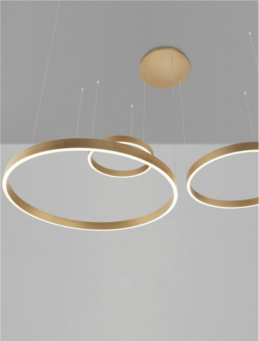 Lustra Nova Luce ELOW EN 9345653 LED 181W 3000K 8891lm Brushed Gold Aluminium & Silicone  Triac Dimmable IP20 [8]