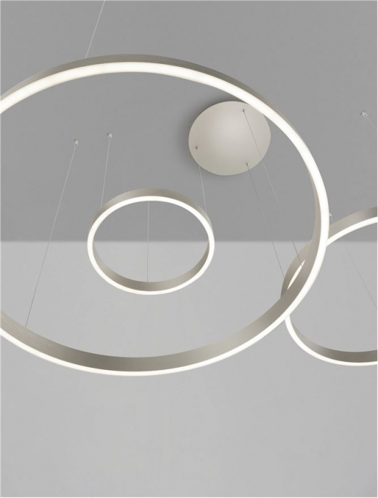Lustra Nova Luce ELOW EN 9345654 LED 181W 3000K 8891lm Brushed Champagne Silver Aluminium & Silicone  Triac Dimmable IP20 [7]