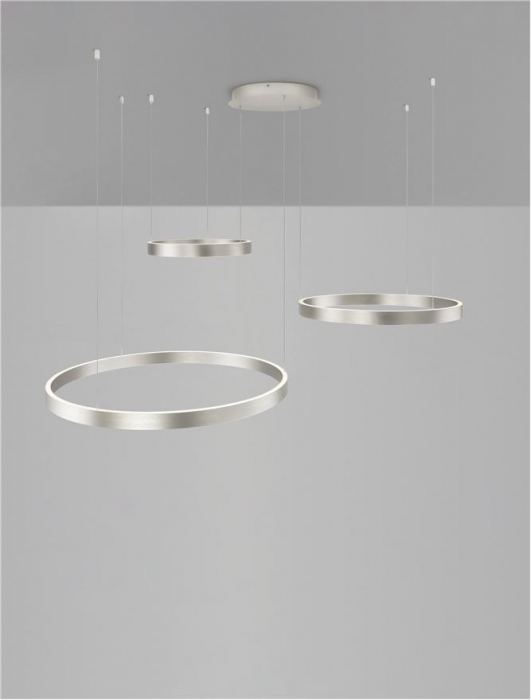Lustra Nova Luce ELOW EN 9345654 LED 181W 3000K 8891lm Brushed Champagne Silver Aluminium & Silicone  Triac Dimmable IP20 [6]