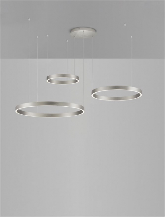 Lustra Nova Luce ELOW EN 9345654 LED 181W 3000K 8891lm Brushed Champagne Silver Aluminium & Silicone  Triac Dimmable IP20 [4]