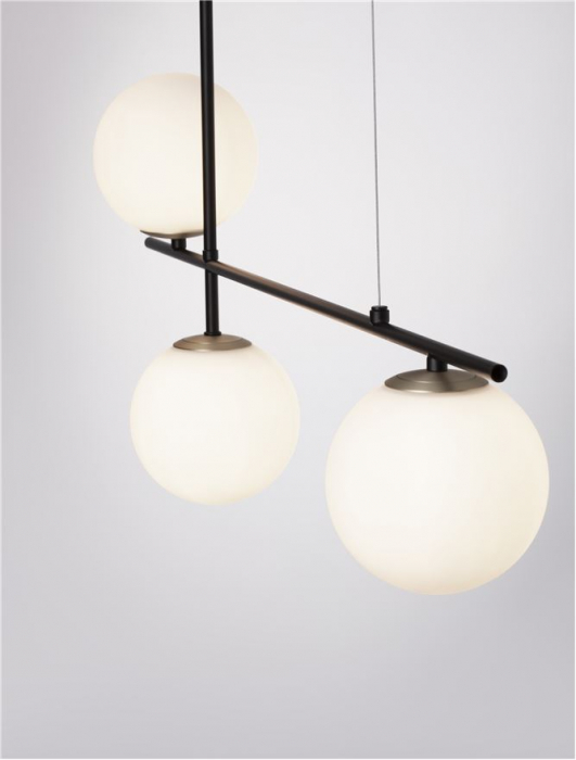 Lustra Nova Luce GIT G9 2x5W   Matt Black & Gold Metal Opal Glass IP20 [2]