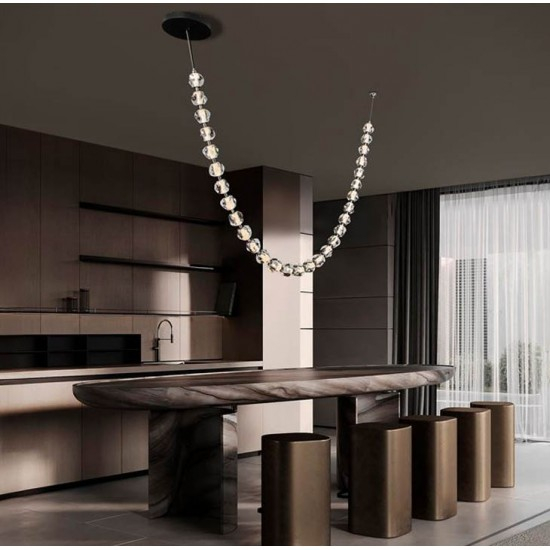 Lustra Nova Luce IFOS 9186813 Triac Dimmable Sandy Black & Chrome Metal & Clear Acrylic LED 119W 8798lm 3000K IP20 [2]