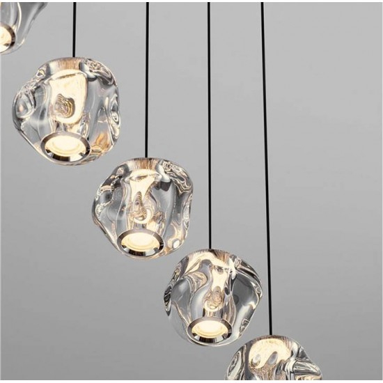 Lustra Nova Luce IFOS 9511013 Triac Dimmable Sandy Black & Chrome Metal & Clear Acrylic LED 25W 1341lm 3000K IP20 [3]