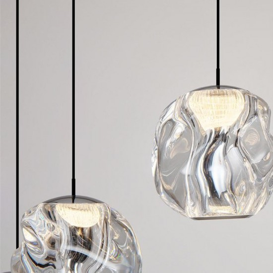 Candelabru Nova Luce IFOS 9511015 Triac Dimmable Sandy Black & Chrome Metal & Clear Acrylic LED 87W 5057lm 3000K IP20 [2]