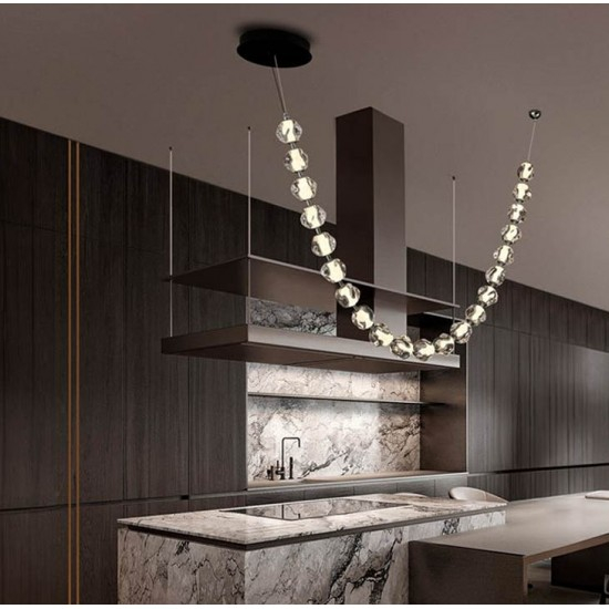 Lustra Nova Luce IFOS 9186812 Triac Dimmable Sandy Black & Chrome Metal & Clear Acrylic LED 91W 6659lm 3000K IP20 [2]