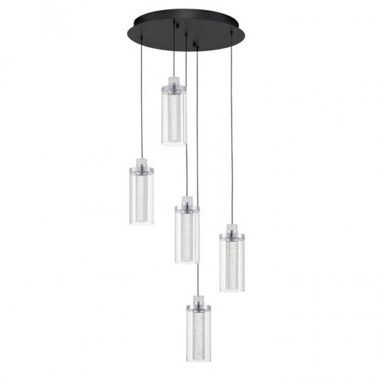 Lustra Nova Luce Lune, negru, LED, 38W, 1254 lumeni, alb cald 3000K, D.38 cm, 9520011 [1]