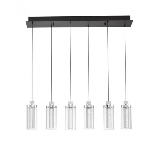 Lustra Nova Luce Lune, negru, LED, 44W, 1292 lumeni, alb cald 3000K, L.81 cm, 9520012 [1]
