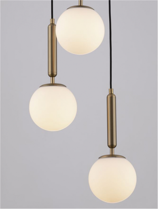 Lustra Nova Luce MONET E27 3x12W   Brass Gold Metal Opal Glass IP20 [4]