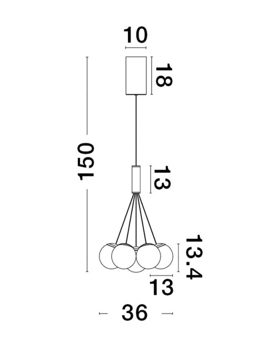 9061433 Lustra Nova Luce NUVOLE LED 49W 2240lm 3000K Aluminium & Opal Glass Sandy Black Dimabil Triac IP20 [4]