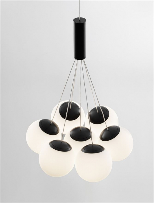 9061433 Lustra Nova Luce NUVOLE LED 49W 2240lm 3000K Aluminium & Opal Glass Sandy Black Dimabil Triac IP20 [2]