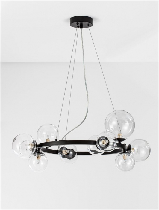 Lustra Nova Luce ODILLIA G9 11x5W   Matt Black Metal & Glass IP20 [6]