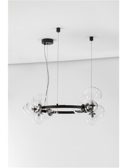 Lustra Nova Luce ODILLIA G9 11x5W   Matt Black Metal & Glass IP20 [4]