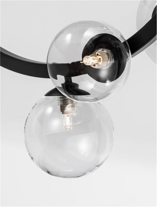 Lustra Nova Luce ODILLIA G9 11x5W   Matt Black Metal & Glass IP20 [10]