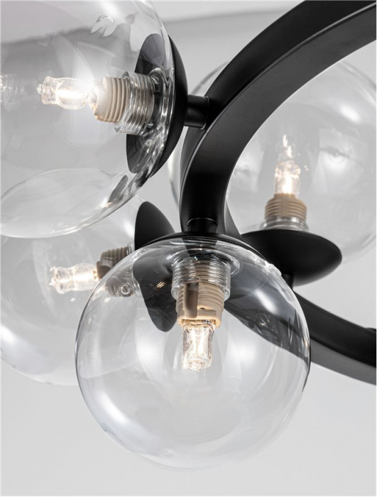 Lustra Nova Luce ODILLIA G9 11x5W   Matt Black Metal & Glass IP20 [8]