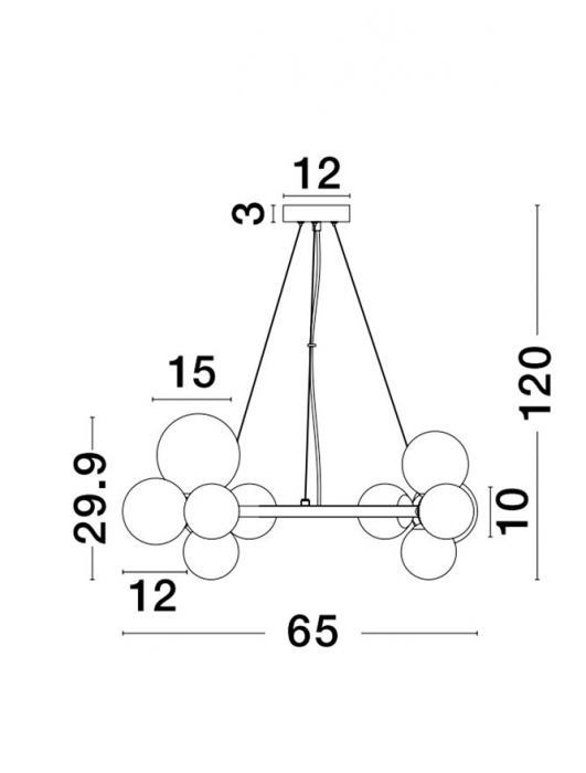 Lustra Nova Luce ODILLIA G9 11x5W   Opal Glass & Matt Gold Metal IP20 [3]