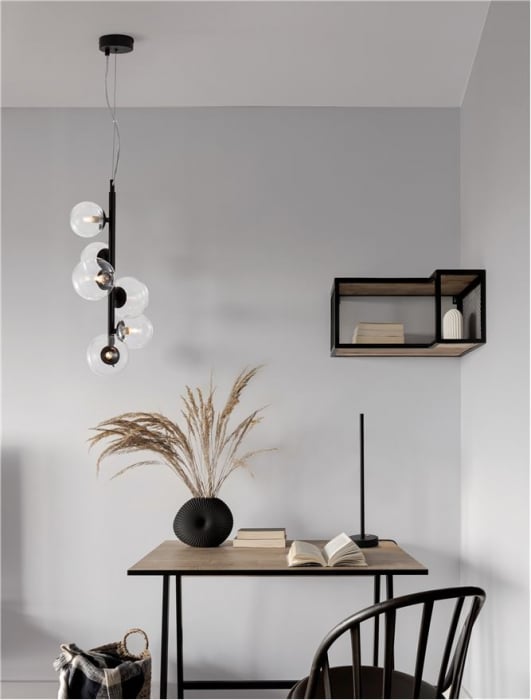 Lustra Nova Luce ODILLIA G9 6x5W   Matt Black Metal & Glass IP20 [2]