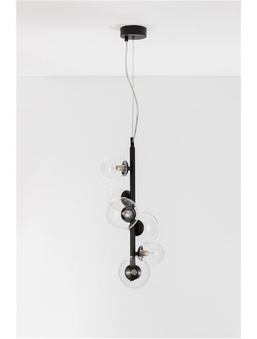 Lustra Nova Luce ODILLIA G9 6x5W   Matt Black Metal & Glass IP20 [3]