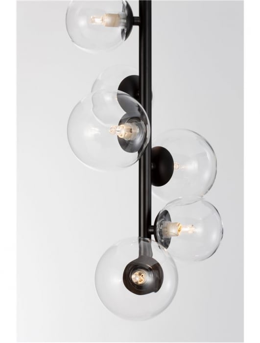 Lustra Nova Luce ODILLIA G9 6x5W   Matt Black Metal & Glass IP20 [5]