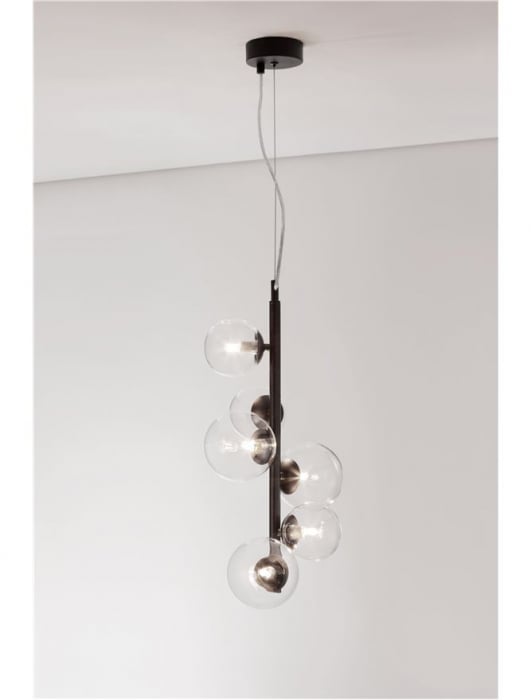 Lustra Nova Luce ODILLIA G9 6x5W   Matt Black Metal & Glass IP20 [4]