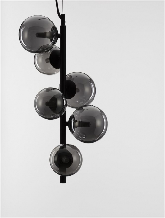 Lustra Nova Luce ODILLIA G9 6x5W   Smoky Grey Glass & Matt Black IP20 [3]
