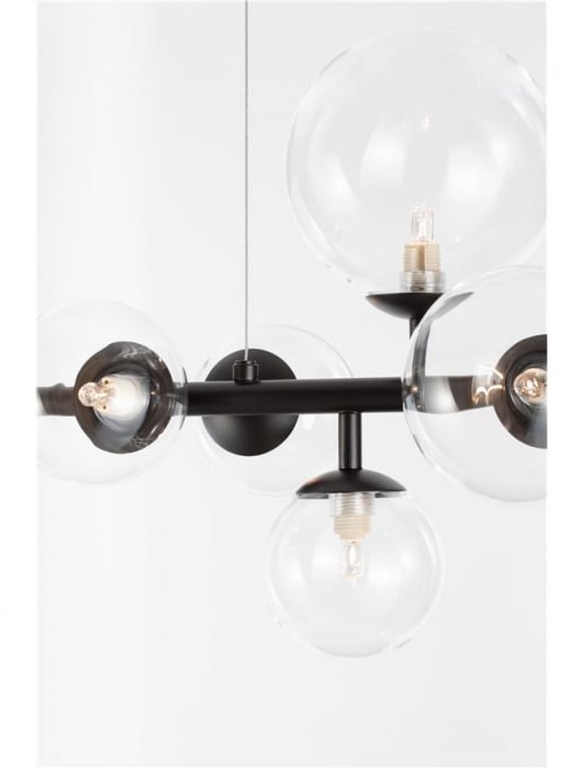 Lustra Nova Luce ODILLIA G9 7x5W   Matt Black Metal & Glass IP20 [8]