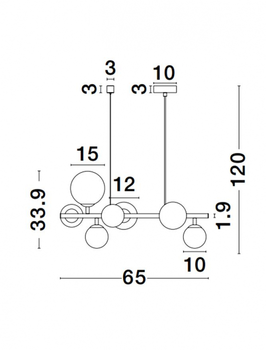 Lustra Nova Luce ODILLIA G9 7x5W   Opal Glass & Matt Gold Metal IP20 [3]