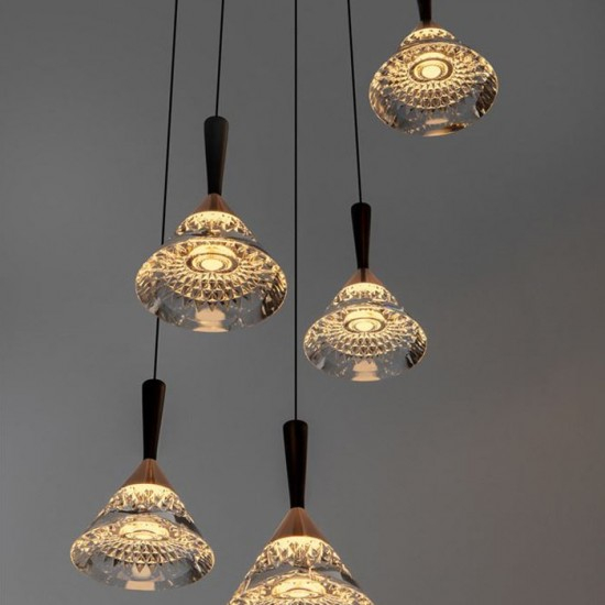 Lustra Nova Luce Paluz, negru, LED, 30W, 1558 lumeni, alb cald 3000K, D.32 cm, 9186965 [3]