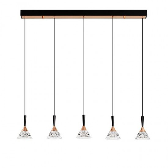 Lustra Nova Luce Paluz, negru, LED, 30W, 1558 lumeni, alb cald 3000K, L.91 cm, 9186964 [1]