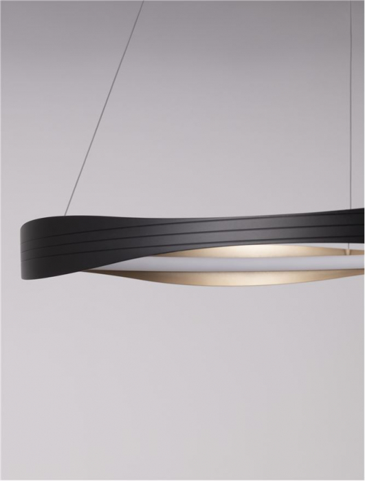 Lustra Nova Luce PLATINUM 9030643 LED 40W 2700K-5000K 1472lm Sandy Black & Gold Aluminium & Acrylic  Dimmable With remote control IP20 [3]