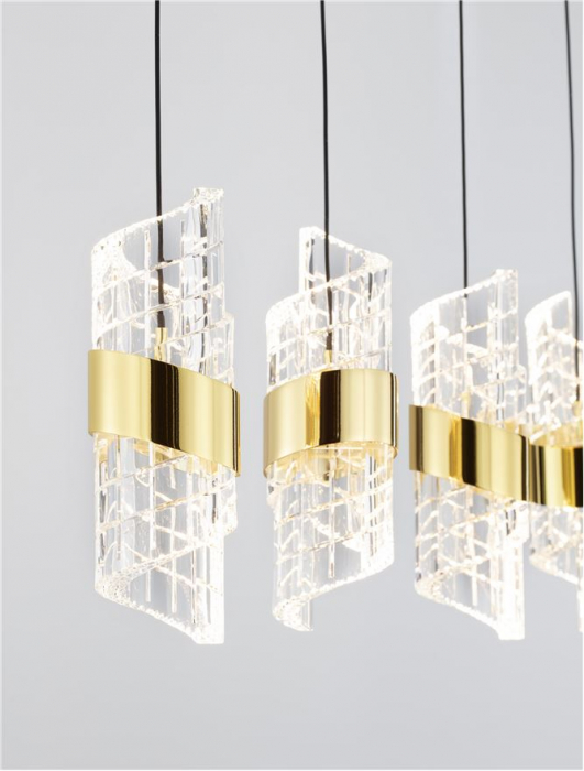 Lustra Nova Luce SENECA 9186940 LED 41W 3000K 3355lm Gold Plating Metal Shade & Clear Acrylic Sandy Black Base  IP20 [8]