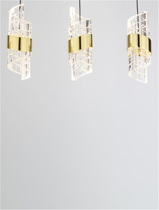 Lustra Nova Luce SENECA 9186940 LED 41W 3000K 3355lm Gold Plating Metal Shade & Clear Acrylic Sandy Black Base  IP20 [7]