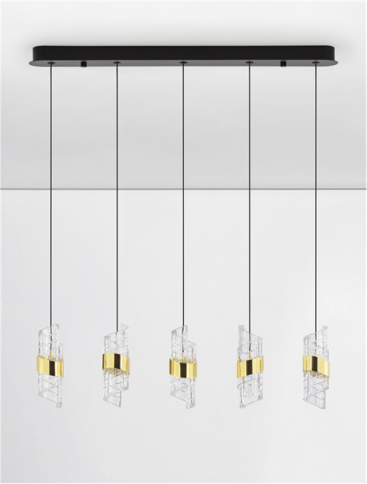 Lustra Nova Luce SENECA 9186940 LED 41W 3000K 3355lm Gold Plating Metal Shade & Clear Acrylic Sandy Black Base  IP20 [3]