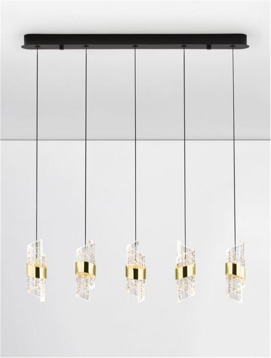 Lustra Nova Luce SENECA 9186940 LED 41W 3000K 3355lm Gold Plating Metal Shade & Clear Acrylic Sandy Black Base  IP20 [4]