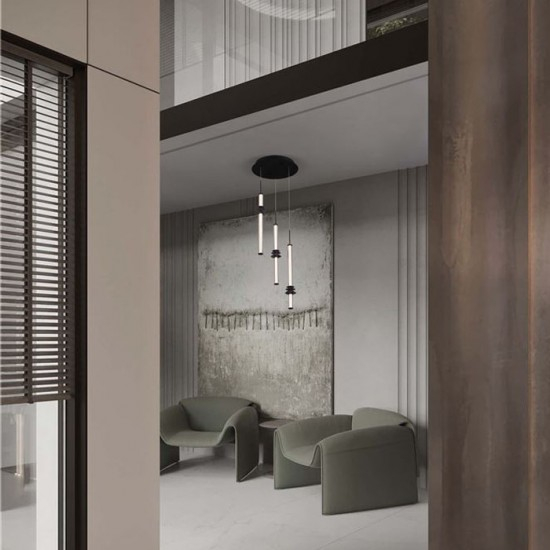Lustra Nova Luce STALACTITE 9236406 Triac Dimmable Sandy Black Aluminium, Acrylic & Ceramic LED 18W 1346lm 3000K IP20 [2]