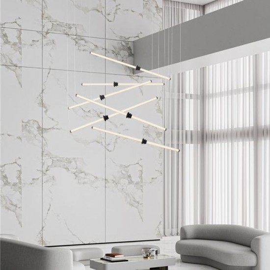 Lustra Nova Luce STALACTITE 9236408 Triac Dimmable Sandy Black Aluminium, Acrylic & Ceramic LED 79W 6467lm 3000K IP20 [2]