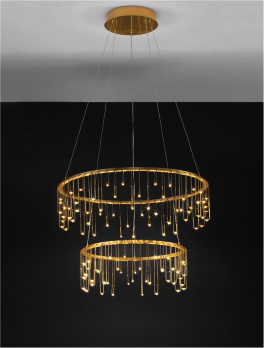 Lustra Nova Luce STELLAR 9186968 LED 41W 3000K 3317lm Matt Brass Gold Copper Triac Dimmable IP20 [4]
