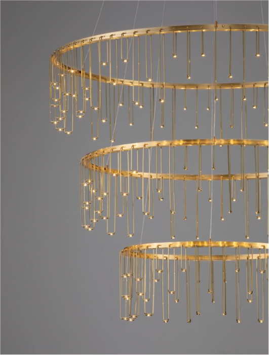 Lustra Nova Luce STELLAR 9186970 LED 72W 3000K 5866lm Matt Brass Gold Copper Triac Dimmable IP20 [5]