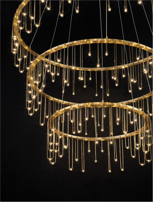 Lustra Nova Luce STELLAR 9186970 LED 72W 3000K 5866lm Matt Brass Gold Copper Triac Dimmable IP20 [7]