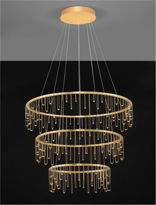 Lustra Nova Luce STELLAR 9186970 LED 72W 3000K 5866lm Matt Brass Gold Copper Triac Dimmable IP20 [4]