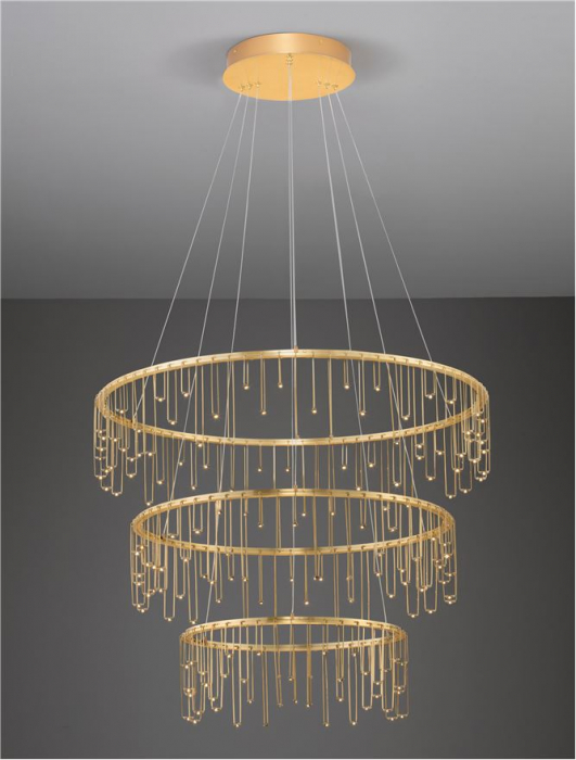 Lustra Nova Luce STELLAR 9186970 LED 72W 3000K 5866lm Matt Brass Gold Copper Triac Dimmable IP20 [3]