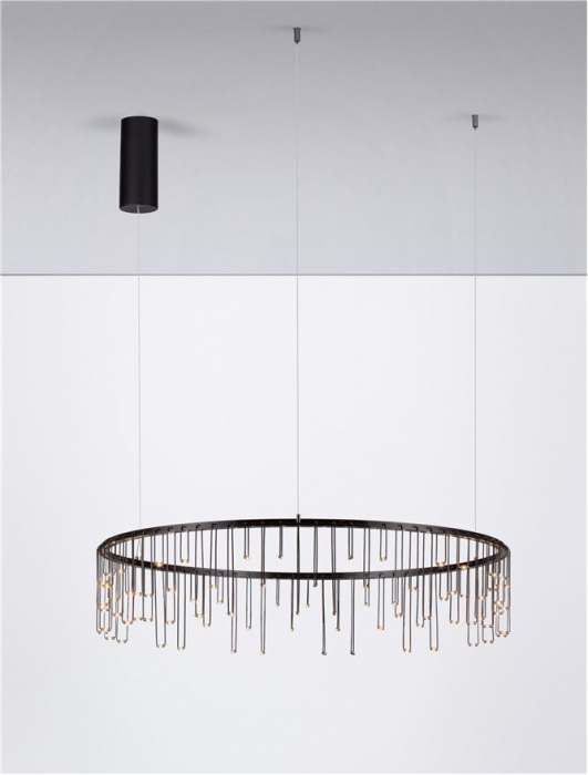 Lustra Nova Luce STELLAR 9186977 LED 30W 3000K 2422lm Black Chrome Copper  Triac Dimmable IP20 [4]