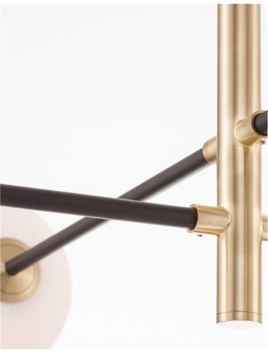 Lustra Nova Luce VITRA G9 4X5W   Satin Gold & Black Metal White Opal Glass IP20 [4]