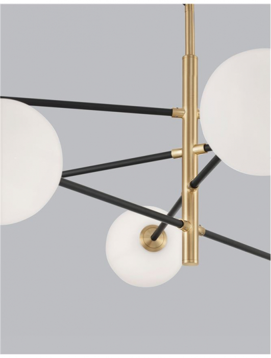 Lustra Nova Luce VITRA G9 8x5W   Satin Gold & Black Metal White Opal Glass IP20 [4]