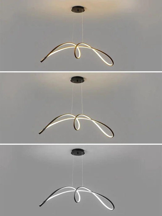 Lustra OEM LED integrat 108W 5000lm CCT (3000K+4000K+6500K) Metal+Acril Black  930 X 360 X 1200mm [3]