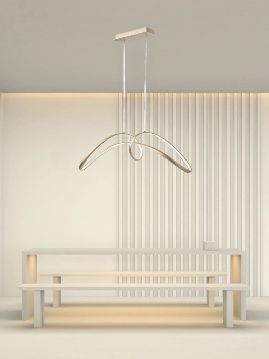 Lustra OEM LED integrat 108W 5000lm CCT (3000K+4000K+6500K) Metal+Acril Gold  930 X 360 X 1200mm [2]