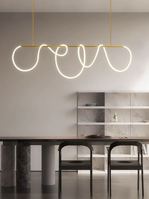 Lustra OEM LED integrat 120W 5000lm CCT (3000K+4000K+6500K) Metal+Acril Gold 1500X400x1000mm [3]