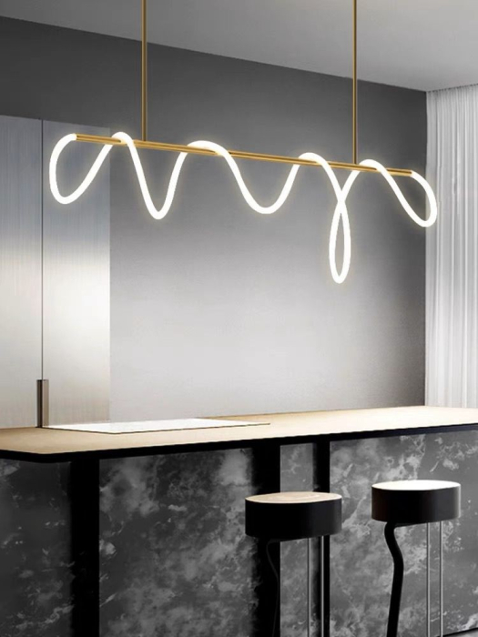 Lustra OEM LED integrat 120W 5000lm CCT (3000K+4000K+6500K) Metal+Acril Gold 1500X400x1000mm [4]